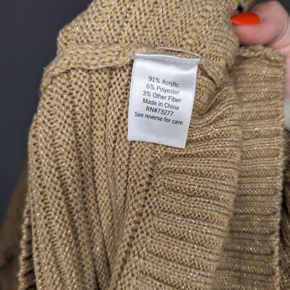 Gold Sparkly Nine West Sweater Size Small - Picture 4 of 6